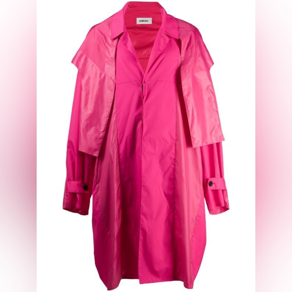 Ambush Pink Oversized Poncho Coat raincoat jacket